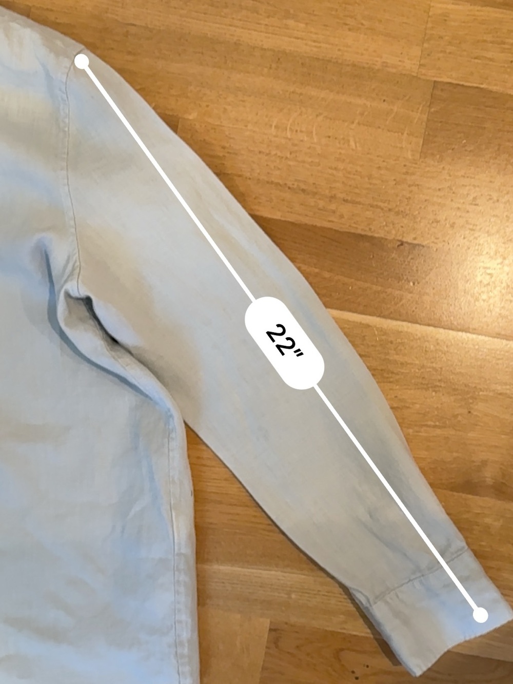 Quince European Linen Long Sleeve Women's Button-Down Shirt in Mist - Medium - Picture 10 of 10